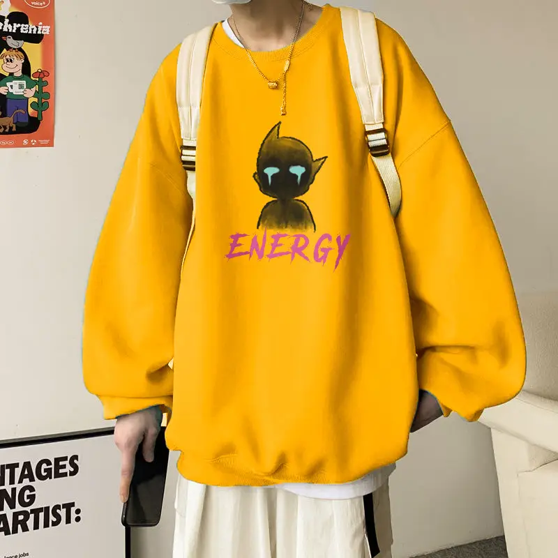 Men Blue Graphic Sweatshirt Large Winter Loose Fit - Image 34