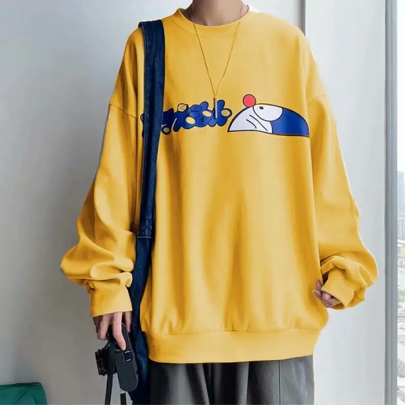 Men Blue Graphic Sweatshirt Large Winter Loose Fit - Image 38
