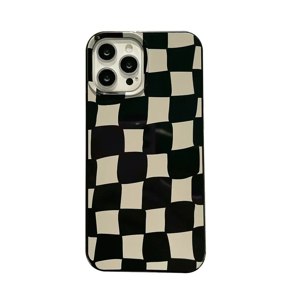 Trendy Black Checkered iPhone 16 Case 12 Pro Compatible - Image 5