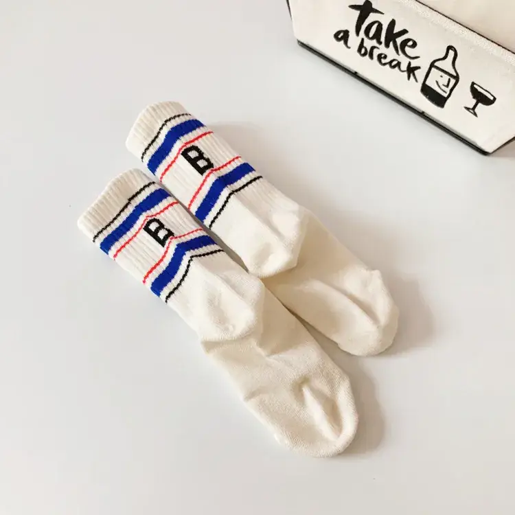 Korean Style Horizontal Strip Socks for Boys Girls - Image 2