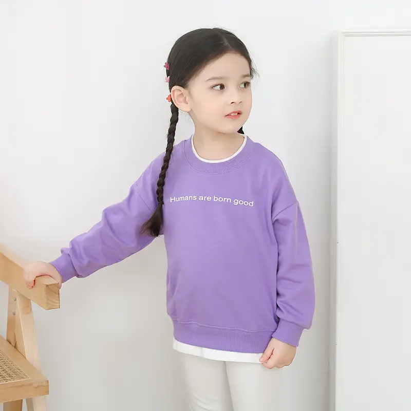 Purple Printed Sweatshirt for Girls Autumn 2024