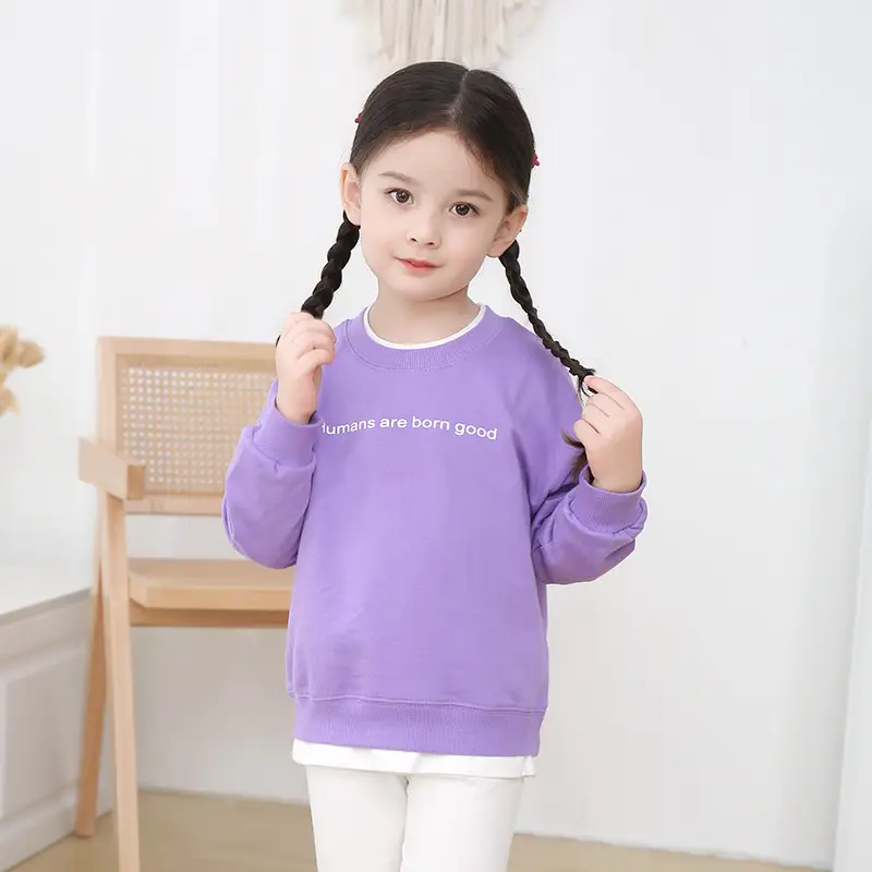 Purple Printed Sweatshirt for Girls Autumn 2024
