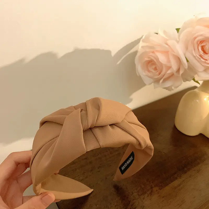Korean Style High-Top Headband for Women Olive Green - Image 3