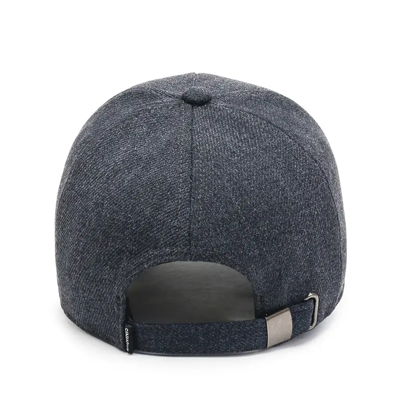 Grey Wool Padded Baseball Cap with Question Mark Logo - Image 6
