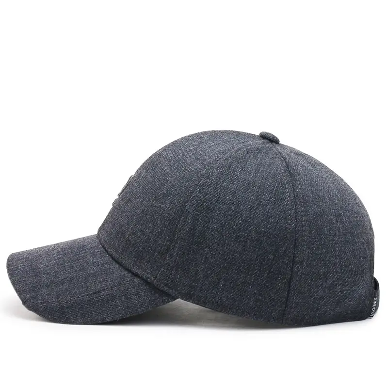 Grey Wool Padded Baseball Cap with Question Mark Logo - Image 7