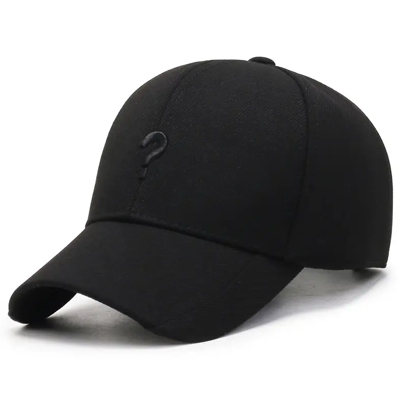 Grey Wool Padded Baseball Cap with Question Mark Logo - Image 2