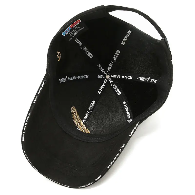 Men's Blue Korean Style Ear Baseball Cap with Gold Embroidery - Image 5