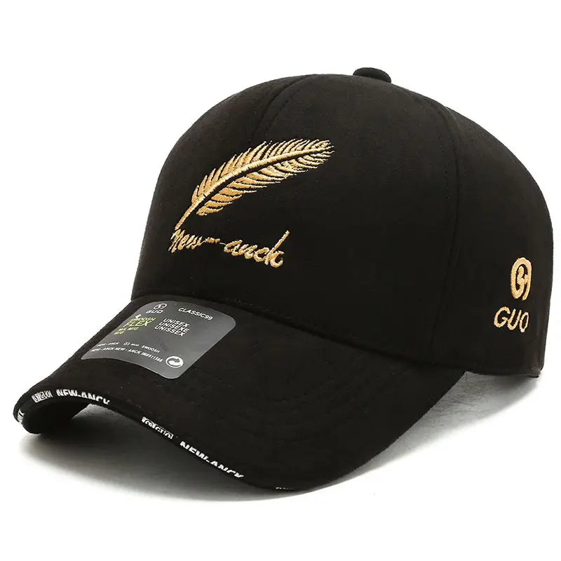 Men's Blue Korean Style Ear Baseball Cap with Gold Embroidery - Image 6