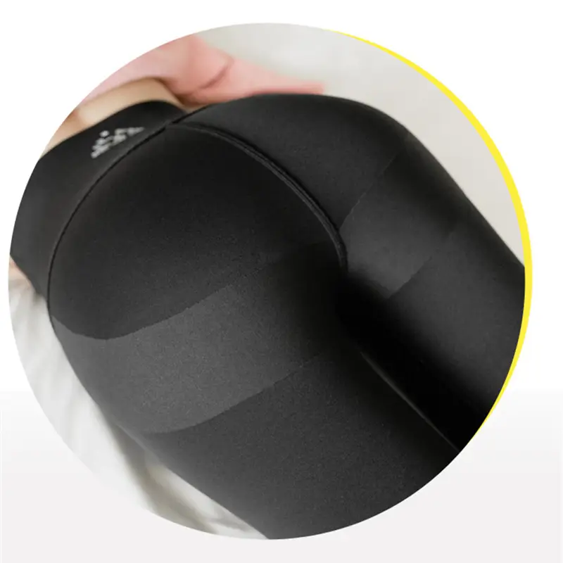 Women Black Cross Waist Leggings Thin Tight Fit - Image 8