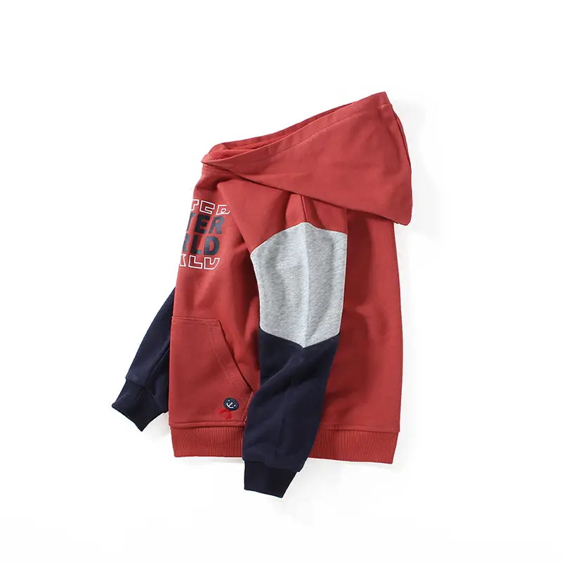 New Boys Hooded Sweatshirt Yellow Black Winter Warm Terry Top - Image 6