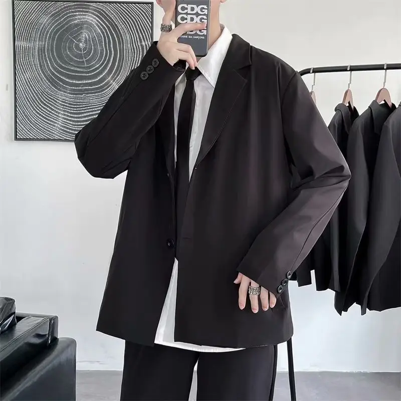 2021 New Arrival Black Korean Style Men Suit Jacket