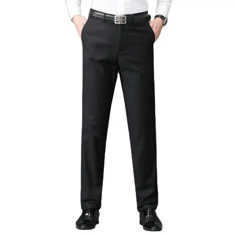 New Men's Black Straight-Leg Dress Pants for College & Work