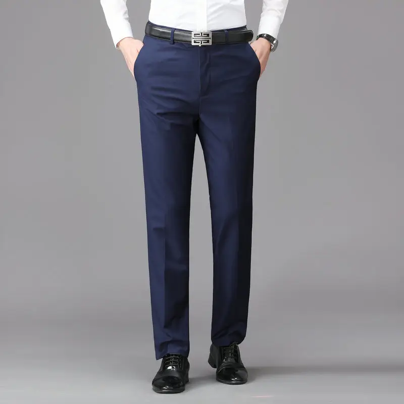 New Men's Black Straight-Leg Dress Pants for College & Work