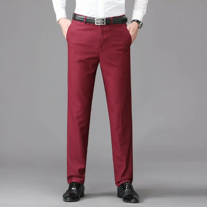 New Men's Black Straight-Leg Dress Pants for College & Work