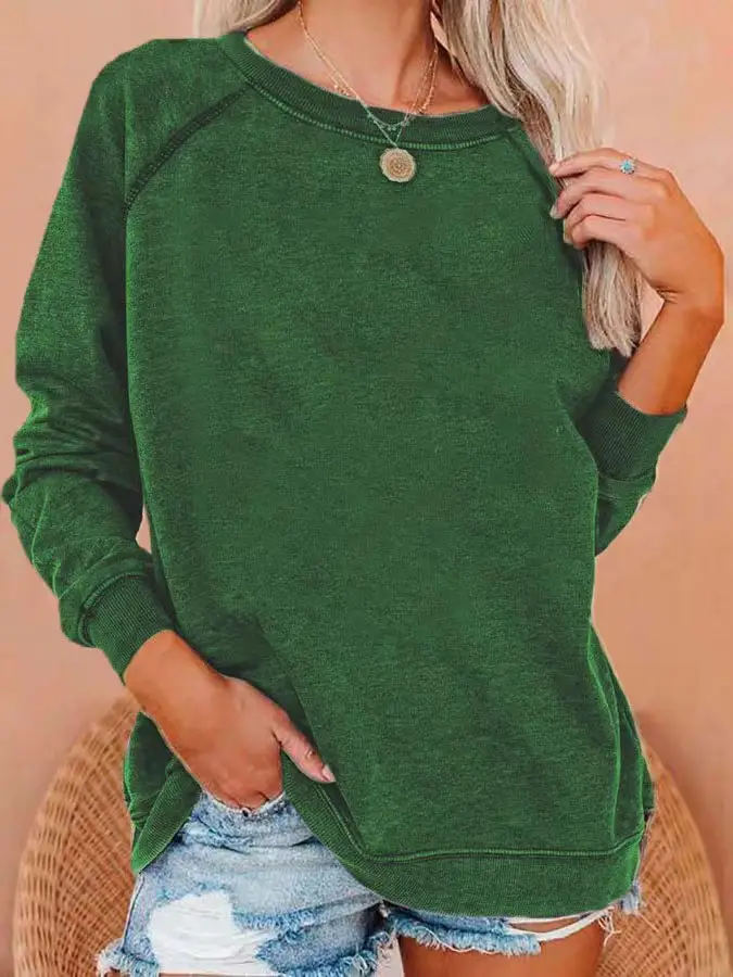 Women Blue Round Neck Sweatshirt Set Winter Casual - Image 10