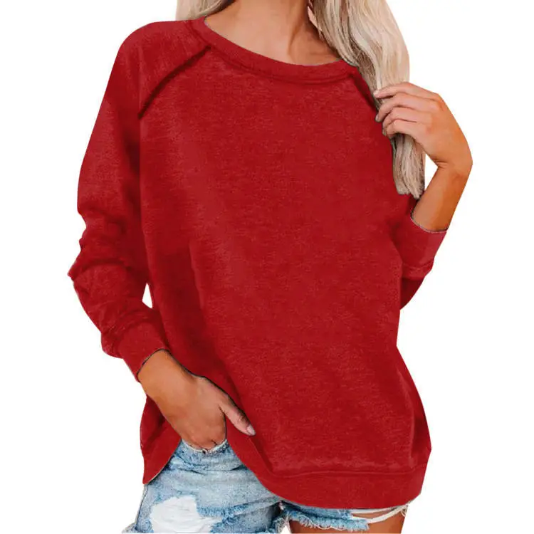 Women Blue Round Neck Sweatshirt Set Winter Casual - Image 11