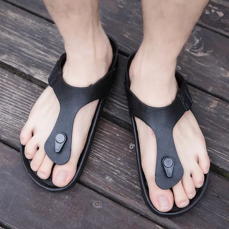 Men's Blue Rubber Sandals Non-Slip Beach Wear
