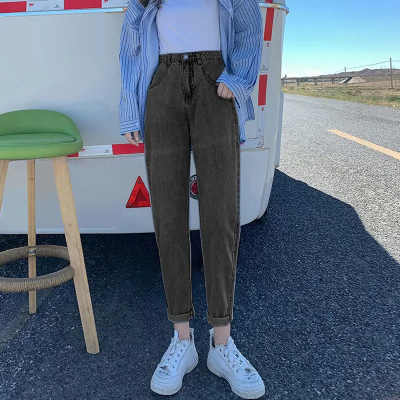 Women Black High Waist Cropped Pants Autumn Winter 2021 - Image 4