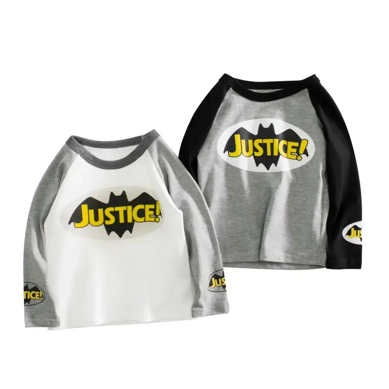 Kids Justice Batman Long Sleeve T-Shirt Grey