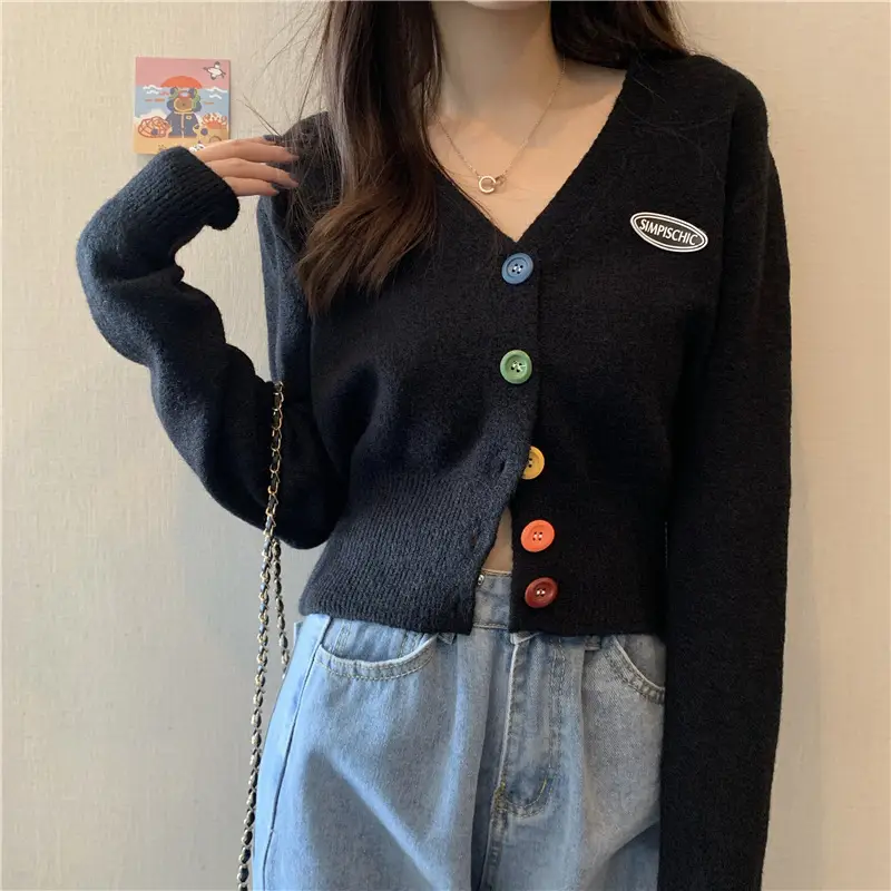Women Knitted Cardigan Orange Spring Coat Winter Outerwear — feature 11