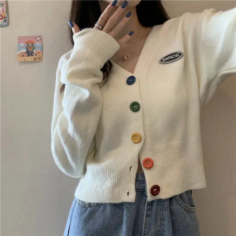 Women Knitted Cardigan Orange Spring Coat Winter Outerwear — feature 16