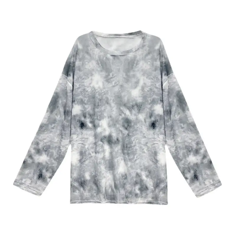 Women Tie-Dye Loose Long Sleeve Sun Protective Top - Image 11