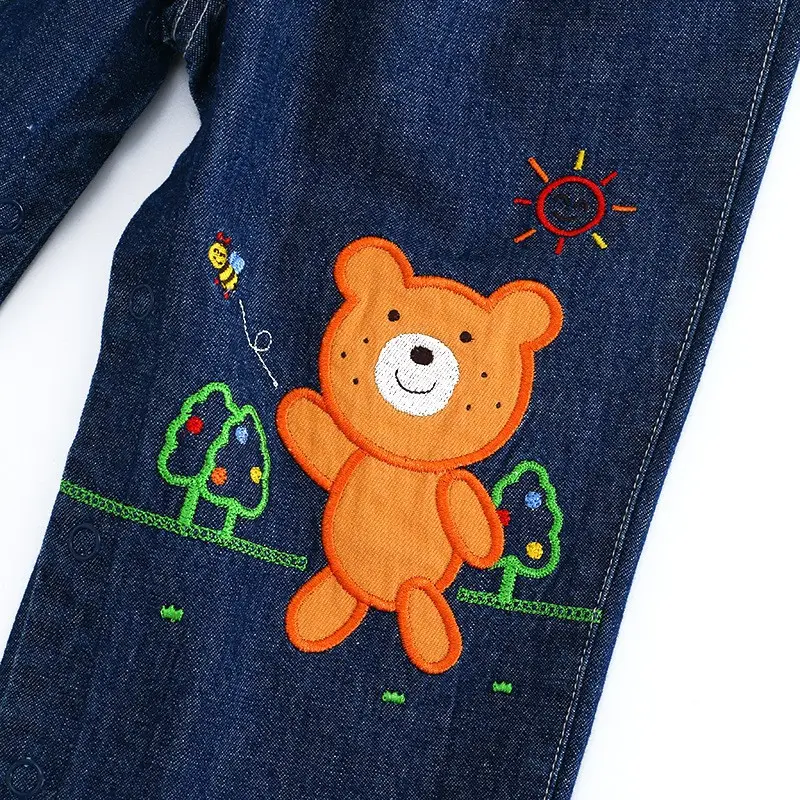 Children's Cartoon Bear Pants Spring Autumn Hemp Casual Pants - Image 6