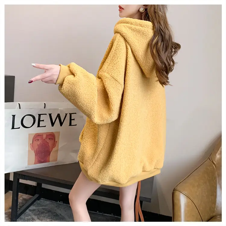 Women Hooded Wool Sweatshirt with Cartoon Embroidery — feature 12