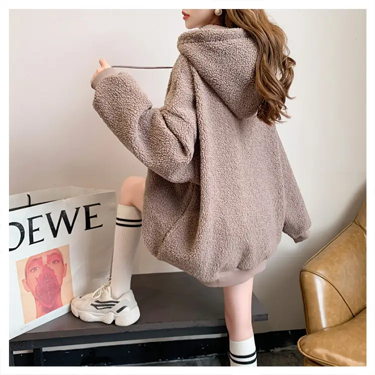 Women Hooded Wool Sweatshirt with Cartoon Embroidery — feature 6