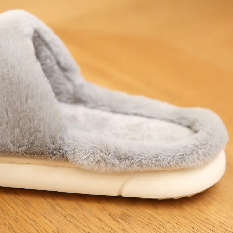 Plush Cotton Slippers for Women, Winter Couple's Non-Slip Home Warm Indoor Maternity Indoor Slippers, Men's Thickened Cotton Shoes, Couple Style