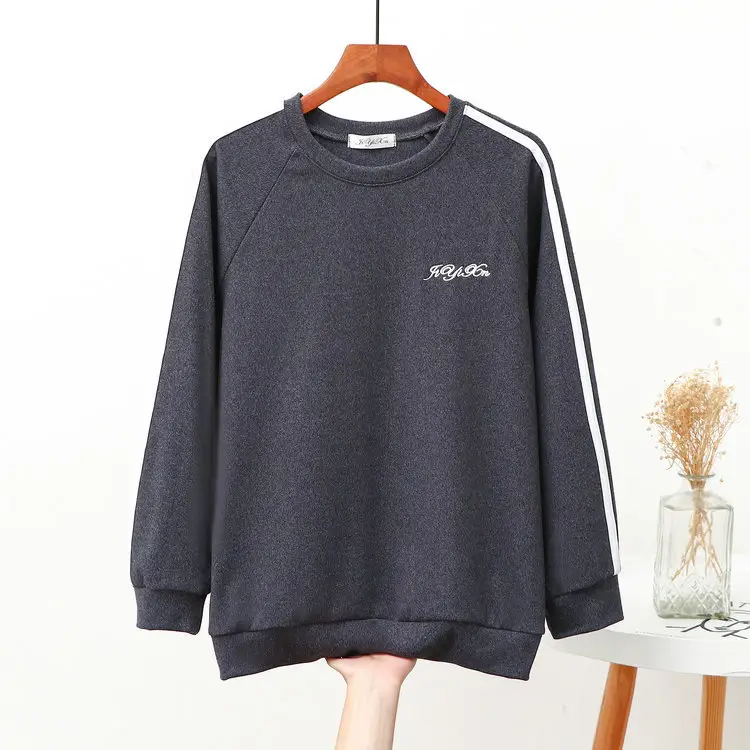 Women Black Velvet Sweatshirt Large Loose Winter Warm - Image 8