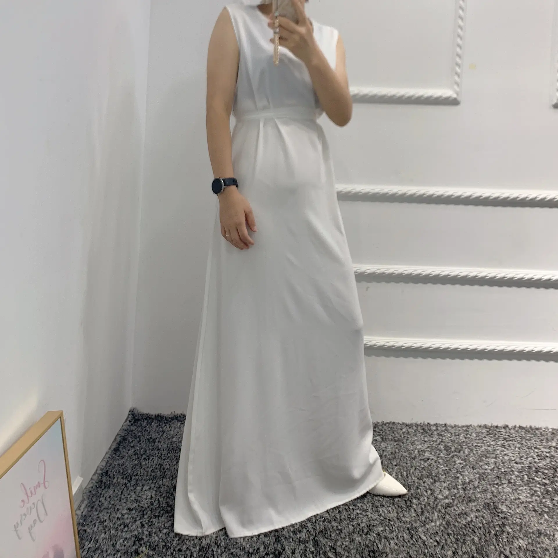 2021 Loriya Bottoming Vest Dress Casual Women Slim Fit White Mint Black - Image 5
