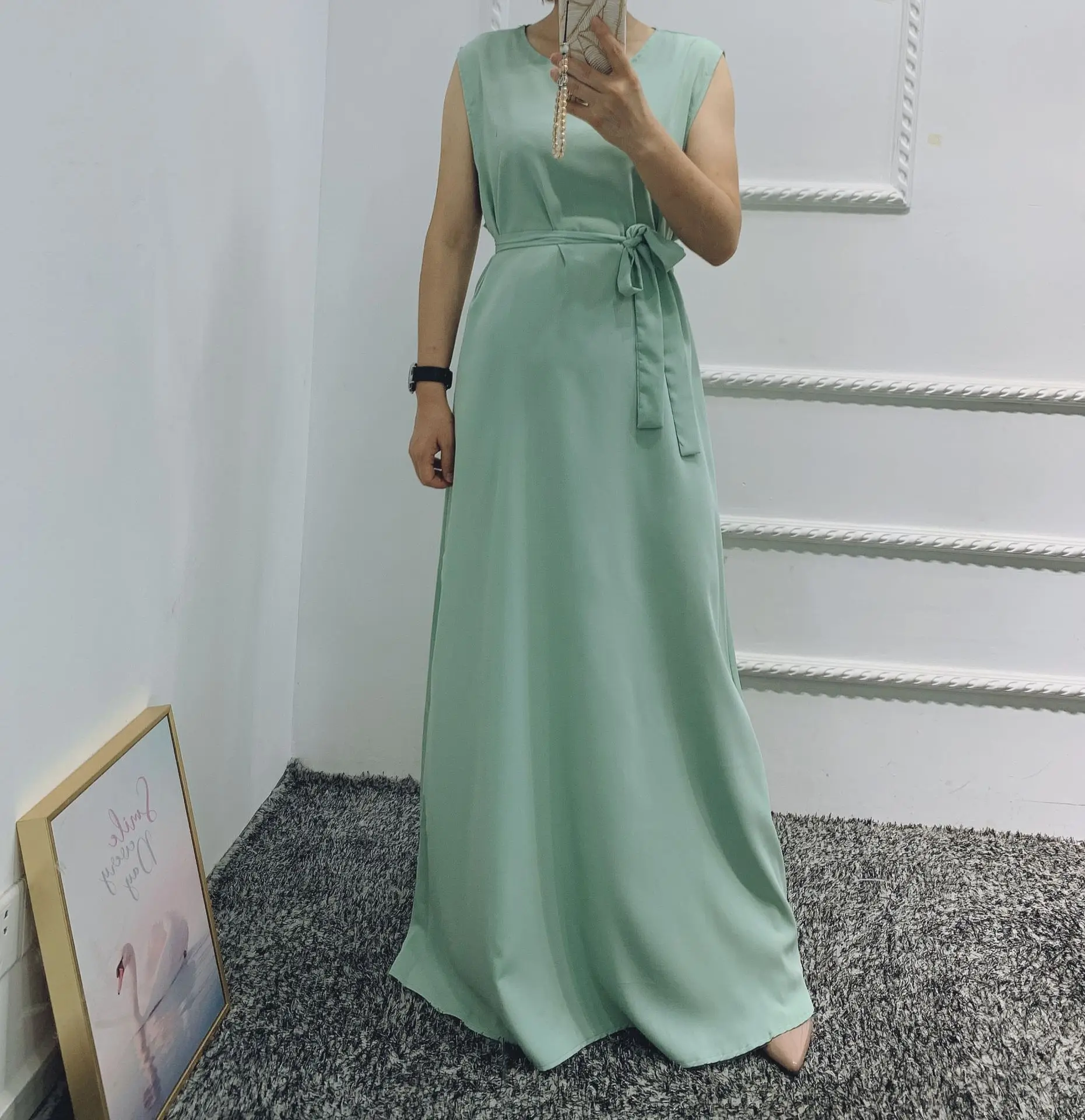 2021 Loriya Bottoming Vest Dress Casual Women Slim Fit White Mint Black - Image 8
