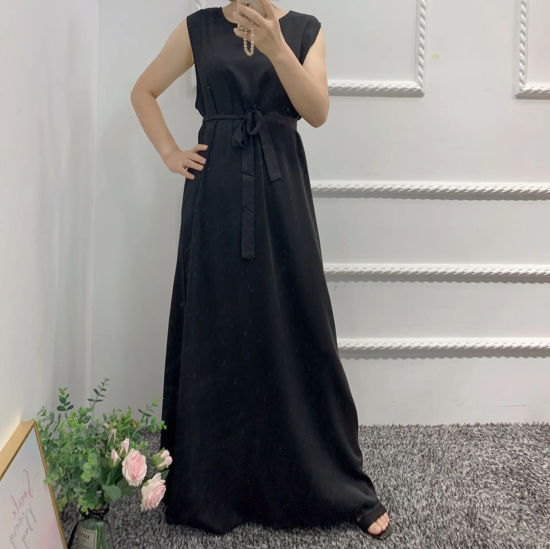 2021 Loriya Bottoming Vest Dress Casual Women Slim Fit White Mint Black - Image 3
