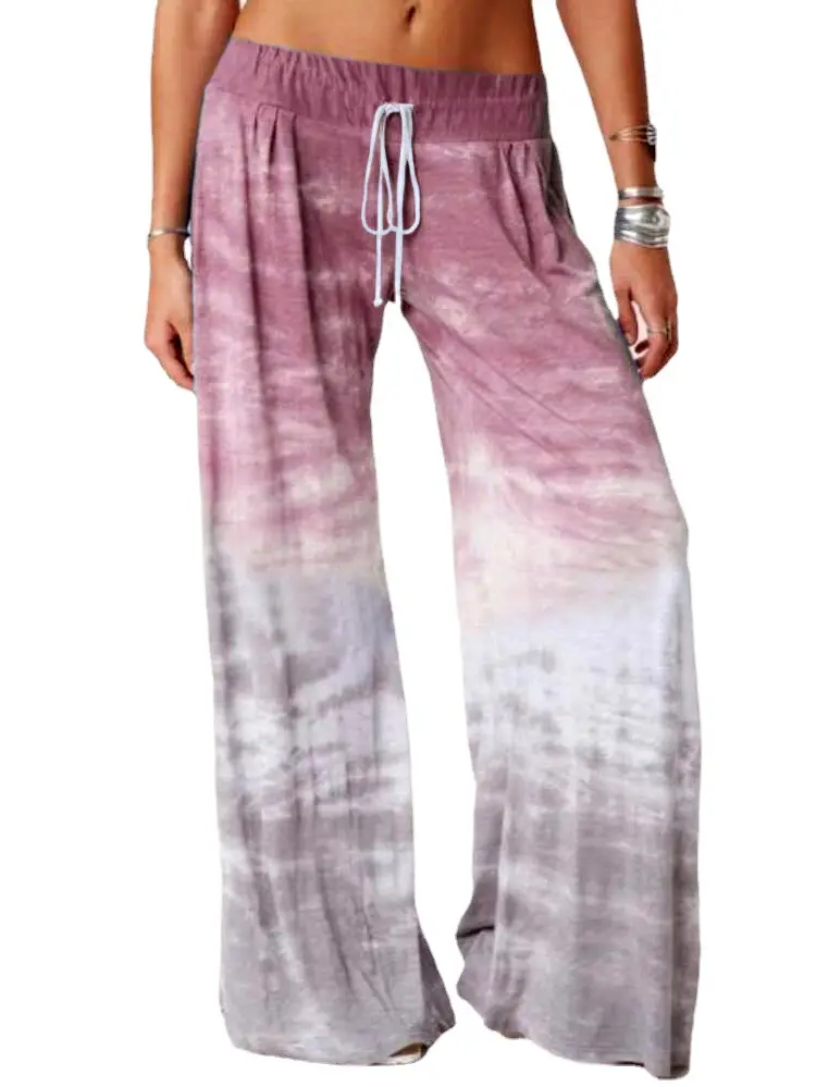 Women Gradient Printed Wide Leg Pants 2024