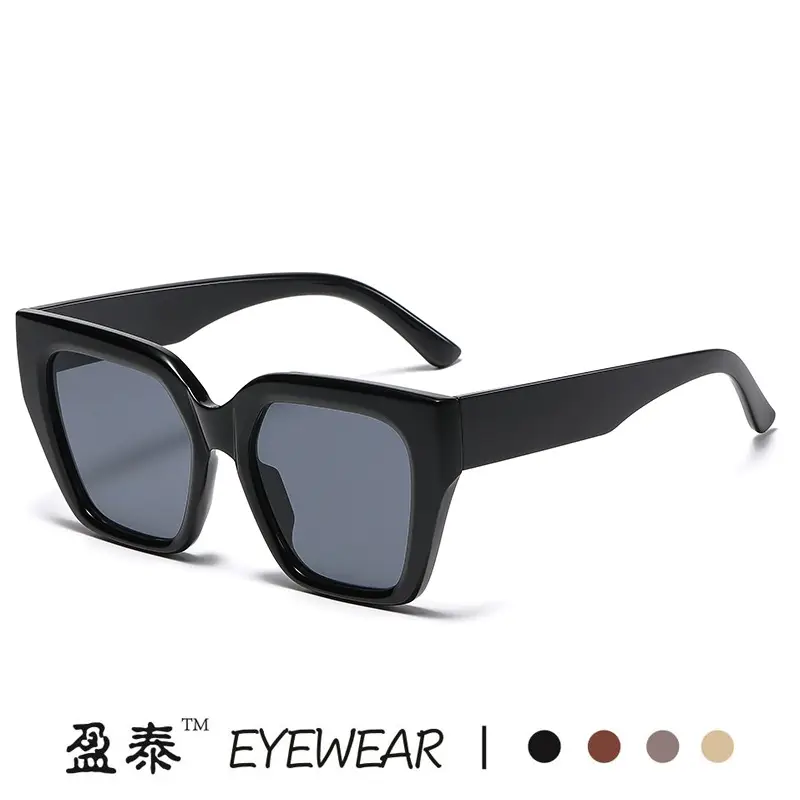 Black Grey Polygon Sunglasses for Men - Image 13