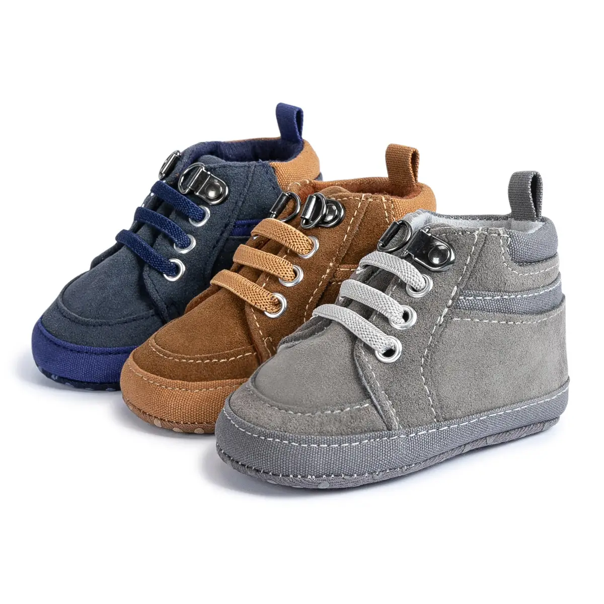 Grey Casual Baby Shoes for Kids Non-Slip Soles