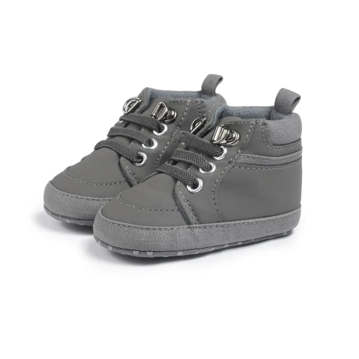 Grey Casual Baby Shoes for Kids Non-Slip Soles