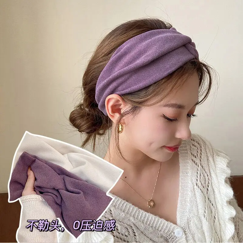 Purple Wide Headband for Women - 0 V Drop & No Pull - Image 10
