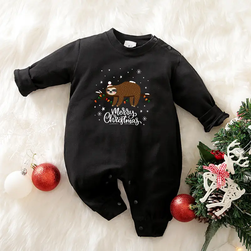 2024 Christmas Baby Long Sleeve Climbing Jumpsuit Red White - Image 22