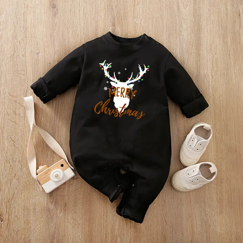 2024 Christmas Baby Long Sleeve Climbing Jumpsuit Red White - Image 14