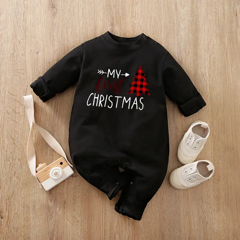 2024 Christmas Baby Long Sleeve Climbing Jumpsuit Red White - Image 16