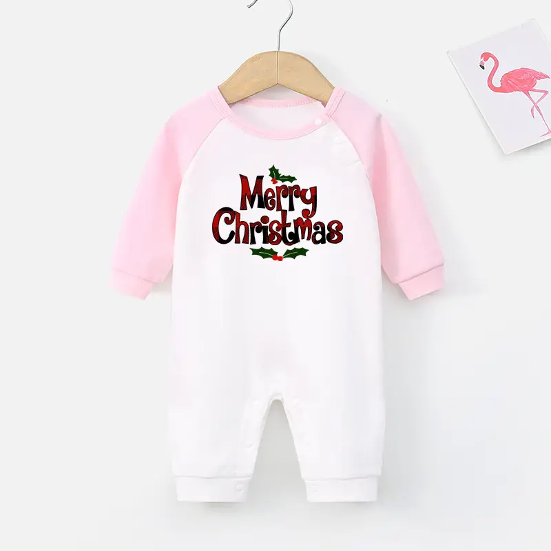 2024 Christmas Baby Long Sleeve Climbing Jumpsuit Red White - Image 5