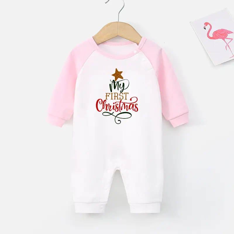 2024 Christmas Baby Long Sleeve Climbing Jumpsuit Red White - Image 6