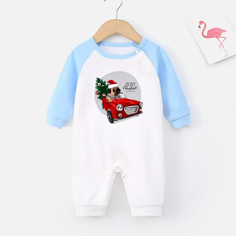 2024 Christmas Baby Long Sleeve Climbing Jumpsuit Red White - Image 7