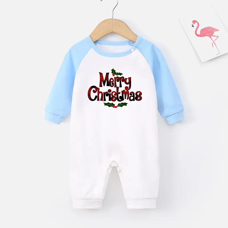 2024 Christmas Baby Long Sleeve Climbing Jumpsuit Red White - Image 8