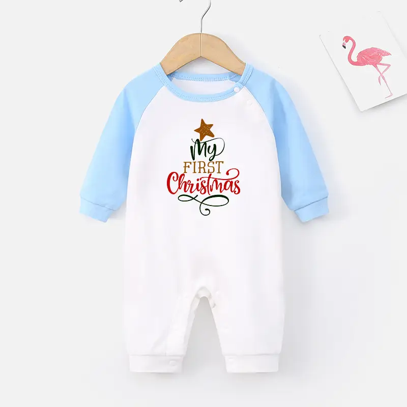 2024 Christmas Baby Long Sleeve Climbing Jumpsuit Red White - Image 9