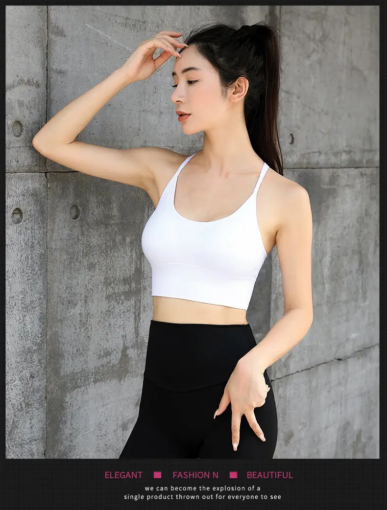 White Cross Back Sports Bra for Large Sizes — feature 14