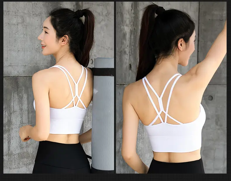 White Cross Back Sports Bra for Large Sizes — feature 15