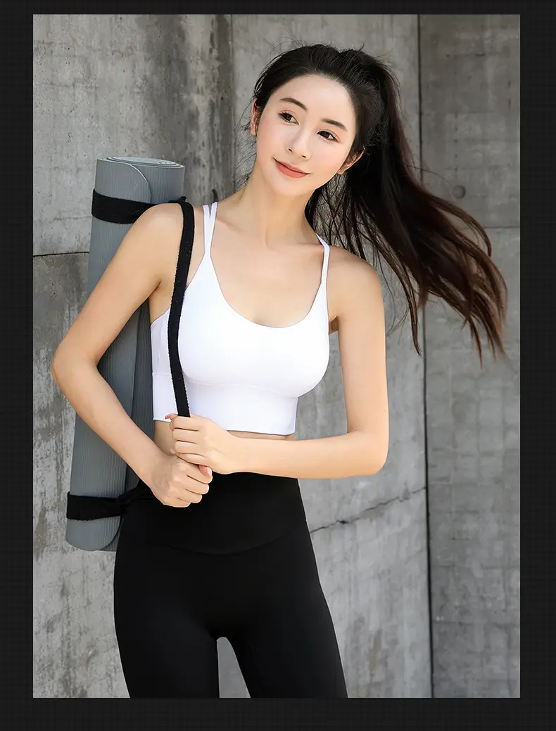 White Cross Back Sports Bra for Large Sizes — feature 16